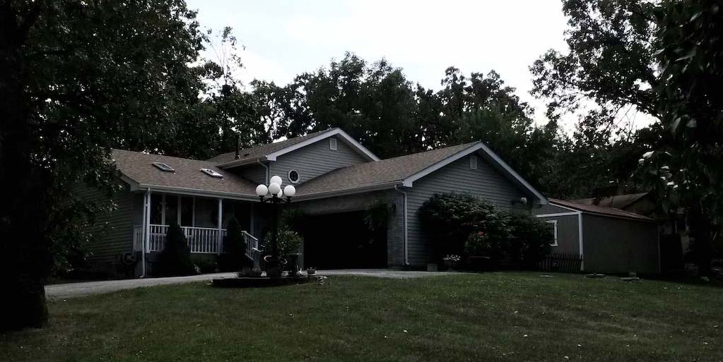 house before roof installation